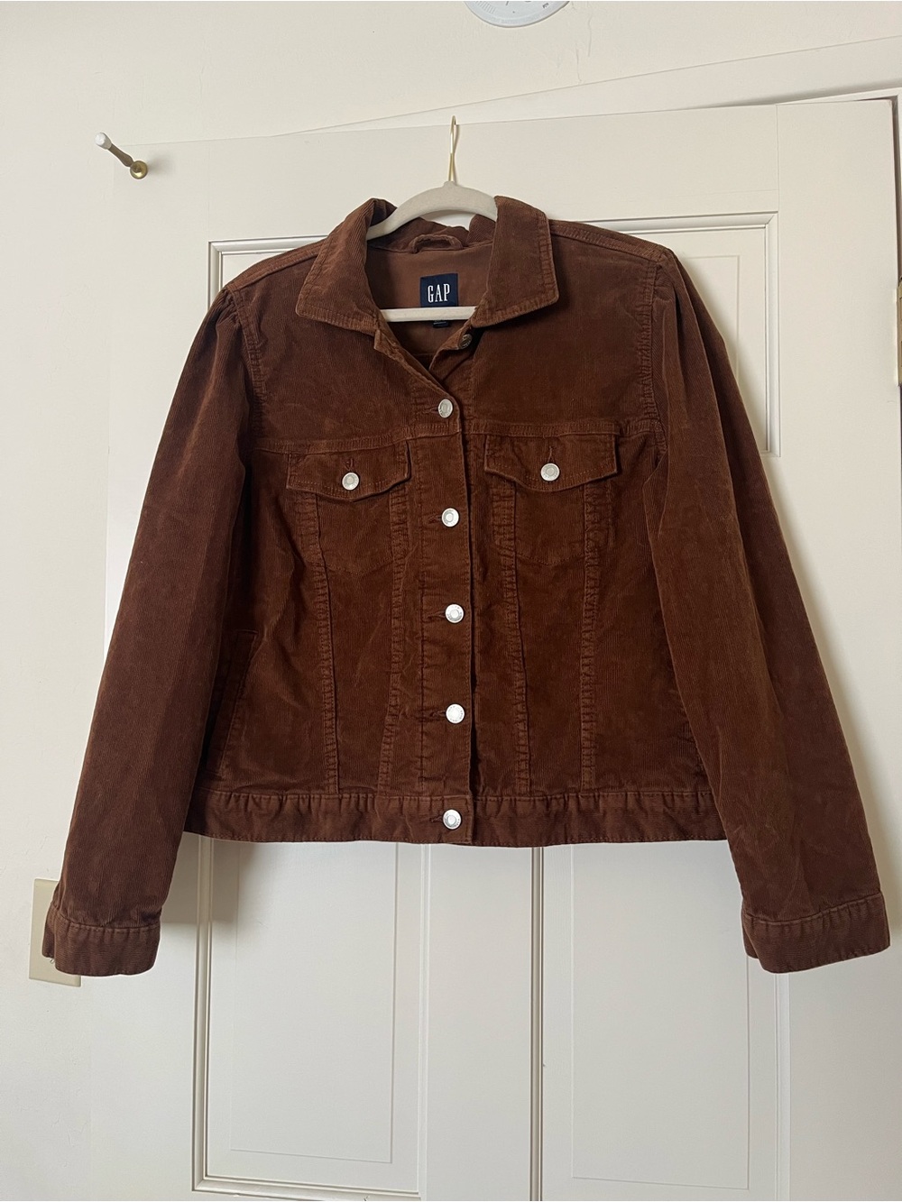 Gap Women's Brown Puff Sleeve Icon Corduroy Trucker Jacket Size XL Y2K 90s - Picture 3 of 11